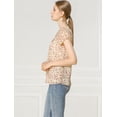thumbnail image 4 of blusa de gasa con mangas casquillo ligera con volantes para mujer Albaricoque M, 4 of 6