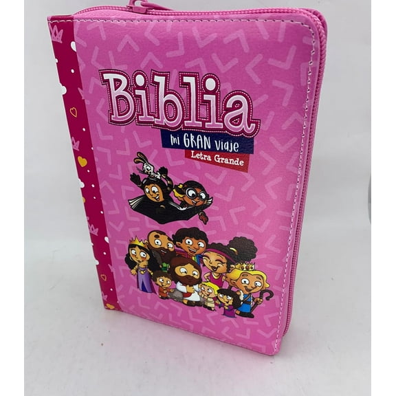 Biblia para Niñas Mi Gran Viaje Compacta con Cierre RV1960 rosas coron.letra 10 puntos