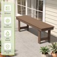 thumbnail image 5 of SERWALL Outdoor Bench Set of 2, HDPE Backless Patio Bench, Weather-Resistant Garden Bench for Porch, Yard & Backyard, Brown, 5 of 10
