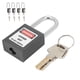thumbnail image 1 of juegos de candados de seguridad de 1,5 pulgadas, cerradura aislada con viga de acero con llaves para fabricación de máquinas industriales, color negro, 1 of 9