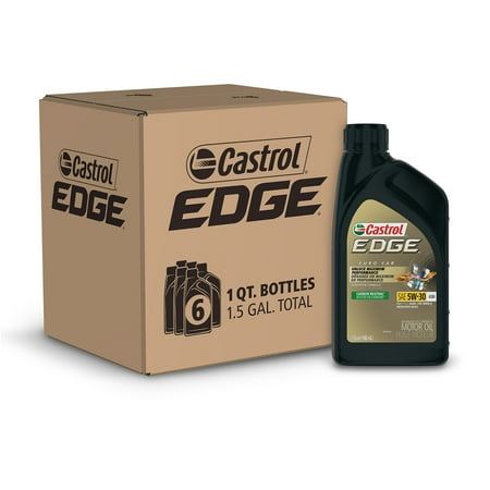 Castrol EDGE 5W-30 A3/B4 European Formula Advanced Full Synthetic Motor Oil, 1 Quart, Case of 6