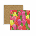 thumbnail image 1 of Watercolor Flower Tulip Square Coaster Cup Mat Mug Subplate Holder Insulation Stone, 1 of 2