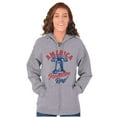 thumbnail image 3 of America Let Freedom Ring Liberty Bell Zip Up Hoodie Men's Women's Brisco Brands S, 3 of 6