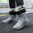 thumbnail image 2 of NOKIO Men'S Winter Rain Boots With Fleece Lining Winter Rain Boots For Men With Removable Lining Men Rain Slip Casual Shoes Short On Boots Water Ankle Outdoor Fashion Men's Casual Shoes, 2 of 5