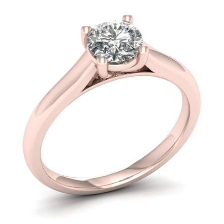 Imperial 1/10ct TDW Diamond 10K Rose Gold Solitaire Engagement Ring