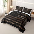 thumbnail image 3 of meiyoeat Black Camo Flag Quilt King, Gold Star Hunting Print King Coverlet Set For Boys Kids,3 Pieces, 3 of 7