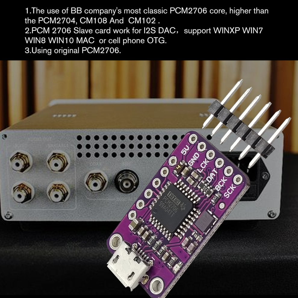 PCM2706 Gesture Recognition Sensor USB TO I2S IIS Decoder Connector Module 