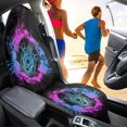 thumbnail image 4 of Chririnla Terry Cloth Car Seat Towel Cover with Gradient Turtle Splash, Waterproof Plush Microfiber Front Seat Cover for Trucks Cars SUVs, 4 of 7