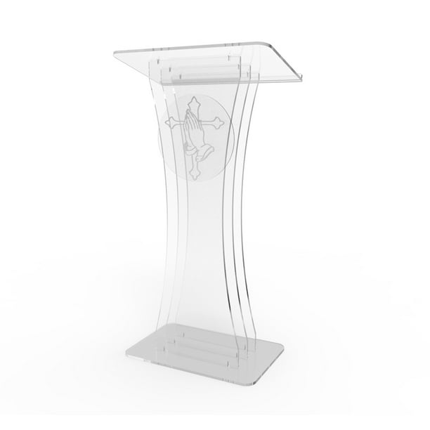 VEVOR Chaire en acrylique, 119,4 cm de haut, support de podium transparent  avec large surface
