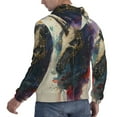 thumbnail image 6 of Naloa Colorful Ink Cute Horse Men's Casual Hooded Collar Drawstring Hoodies Pullover Sweatshirts Casual Long Sleeve Shirts-3X-Large, 6 of 7