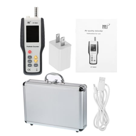 

DTOWER Air Particle Counter Electric Handheld Air Dust Particle Counter Portable Air Quality Detector with Temperature and Hydration Measuring Function for Indoor Outdoor Survey