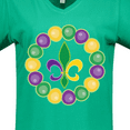 thumbnail image 4 of Inktastic Mardi Gras Beads and Fleur De Lis Women's V-Neck T-Shirt, 4 of 5