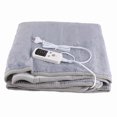 thumbnail image 1 of Flannel Electric Blanket 60s Fast Heating Free Adjustment Intelligent Timing Soft Electric Throw Blanket for Home Office Blue EU Plug 220V, 1 of 4