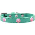 thumbnail image 1 of Bright Pink Rose Widget Dog Collar Aqua Size 16, 1 of 3
