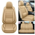 thumbnail image 2 of Tuqiang Car Seat Covers Full Set Leather for Mercedes-Benz for CL320 2000-2014 Airbag-Safe Auto Seat Covers - Full 5-Seat Waterproof Set Beige, 2 of 7