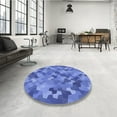 thumbnail image 4 of Ahgly Company Machine Washable Indoor Square Transitional Sky Blue Area Rugs, 3' Square, 4 of 7