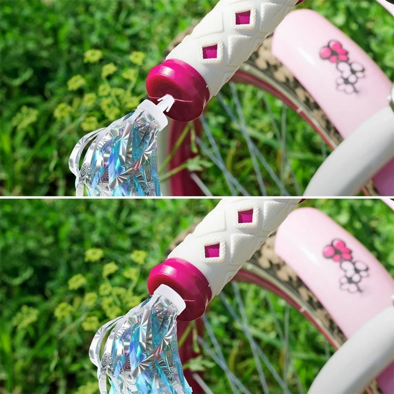 Casewin 2 Pairs Kids Bicycle Streamers 23cm Scooter Grips Glitter