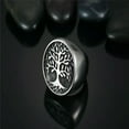 thumbnail image 5 of Mens Silver Gold Titanium Steel Tree Of Life Rings Fashion Wedding Band #7-15, 5 of 9
