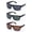 3 Pairs Black, Green & Brown, variant on 3 Packs Men's Flat Top Sunglasses Plastic Rectangular Classic Design