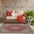 thumbnail image 3 of Unique Loom Outdoor Traditional Collection Area Rug - Wisdom (10'  Square Red/Brown), 3 of 9