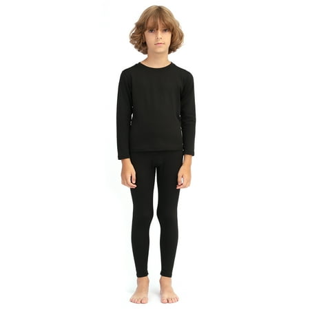 

HEROBIKER Thermal Underwear Boys Super Soft Wool Lined Children s Warm Long John Top Bottom Warm Set (S-XL)