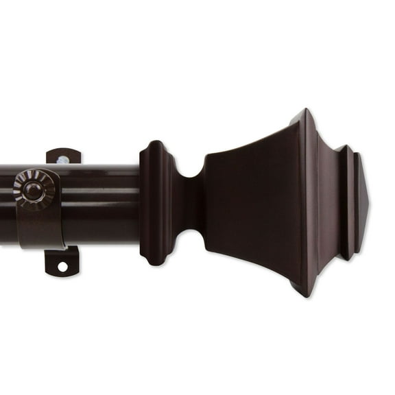 Contemporary Home Living 56.5" Cocoa Solid Curtain Rod with Mounting Brackets
