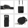 thumbnail image 3 of Nalacover For Samsung Galaxy Z Flip 3 Case,Shockproof Premium PU Leather Magnetic Clasp Flip for Women Men Cover with Removable Adjustable Crossbody Shoulder Strap For Samsung Galaxy Z Flip 3,Black, 3 of 5
