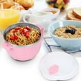 thumbnail image 4 of Recipiente para fruta para llevar, elegante recipiente para fideos y sopa de acero de 900 ml en color rosa con tapa, 4 of 8