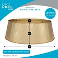 thumbnail image 3 of BIRDROCK HOME 4-Panel Christmas Tree Collar - Gold Bubble Tree Skirt - Small 26" Base - Easy to Assemble Xmas Tree Base Cover - Metal Holiday Decoration - Water Base Protection from Pets, Skirt Decor, 3 of 8