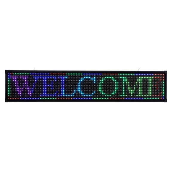 ToppiJoy LED Sign, Programmable RGB 7 Color Scrolling Sign Display Board Digital Message Display Board Programmable for Advertising Board