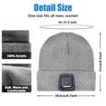 thumbnail image 2 of KANCOKIT Hat with Light, Rechargeable Beanie with Headlamp for Men Women, Four Modes of Adjustment Beanie with Light, Gray, 2 of 7