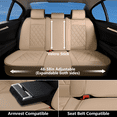 thumbnail image 3 of Coverado Front and Back Car Seat Covers Full Set, Waterproof Faux Leather Seat Protectors, Auto Interior Accessories Universal Fit Most Cars SUVs Pickup Trucks, Beige, 3 of 10