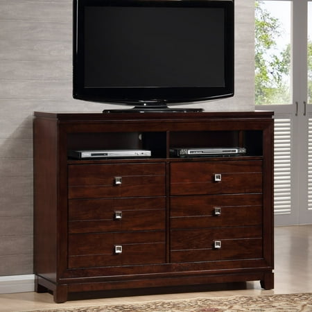 - Picket House Furnishings London 6 Drawer Media Chest - Warm Cherry