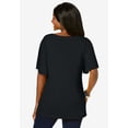 thumbnail image 3 of Jessica London Women's Plus Size Stretch Knit Flutter Sleeve Tunic, 3 of 5