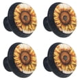 thumbnail image 2 of 4 Pcs Sunflower Knobs for Kitchen Cabinet Cupboard Dresser Bookcase Drawer Pulls Handles Round Home Decor, 2 of 8
