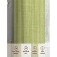 thumbnail image 6 of Fruit Green Linen Sheer Curtains 96 inches Long, Farmhouse Pure Color Country Vintage Light Filtering Sheer Window Curtains Rod Pocket Voile Drapes for Bedroom Living Room, 2 Panels 52"W x 96"L, 6 of 7