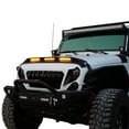thumbnail image 3 of Hooke Road Hood Edge Protector Stone Guard w/ 3x Amber Light for Jeep Wrangler JK 2007-2018 , Black, 3 of 12
