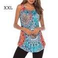 thumbnail image 2 of Minnieouse Camiseta de mujer Botón estampado Camiseta sin mangas Chaleco sin mangas Camiseta sin mangas Blusa sin mangas Prendas para la parte del cuerpo Sol, Azul, XXL, 2 of 4