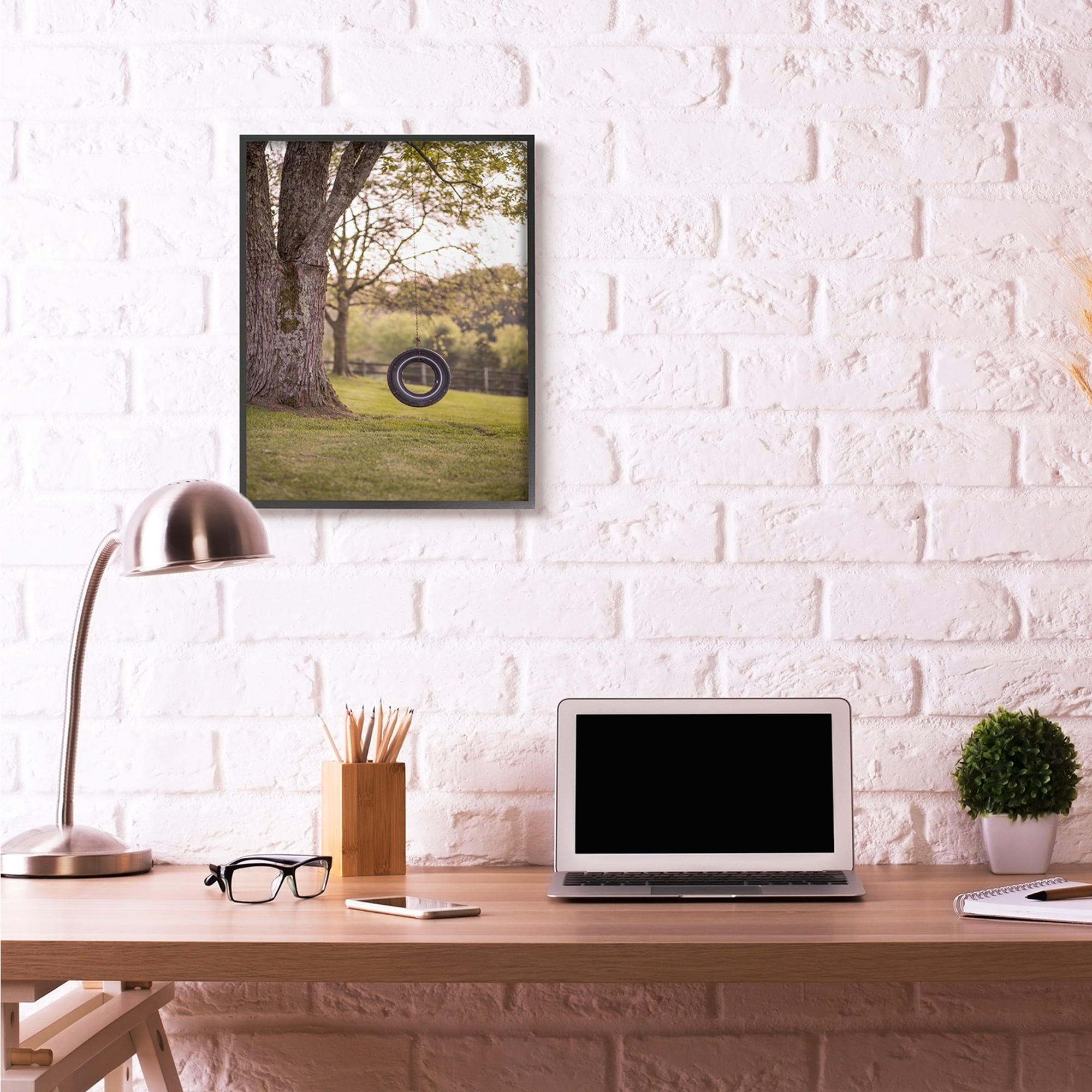 Tire Swing Country Farm Landscape 24 in x 30 in Framed Photography Art Print, by Stupell Home Décor