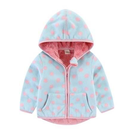 

FRSASU Clearance Kids Baby Warm Girls Boys Cartoon Winter Fleece Jackets Sweatshirt Hooded Coats Blue 100(100)