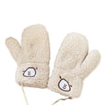 thumbnail image 1 of 1 Pair Girls Mittens Fuzzy Cute Animal Embroidery Hanging Rope Thickened Soft Keep Warm Sherpa Windproof Winter Adults Gloves for Riding, 1 of 10