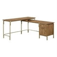 thumbnail image 1 of Pemberly Row Engineered Wood L-Shaped Desk in Sindoori Mango Brown/Gold, 1 of 17