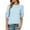 Blue, variant on Women's 3/4 Sleeve Open-Back Blouse Crew Neck Bow-Tie Back Fashion Shirt Versatile Casual Summer Top,XXL,Pink
