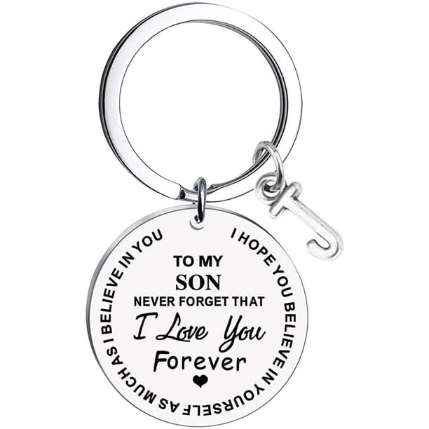 Censtreet To My Son Keychains Gift Inspirational Gifts from Mom Gift for Christmas Graduation Anniversaries Keychain Gifts