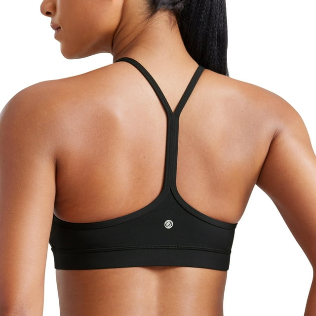 Sujetador deportivo CRZ YOGA Butterluxe, espalda en Y, acolchado, espalda cruzada, negro