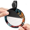 thumbnail image 2 of Sea Slug Set of 2pcs PU Leather Round Suitcase Tags with Privacy Cover and Name ID Tag - Ideal for Travel Luggage, Handbags, Backpacks, School Bags, 2 of 6