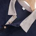 thumbnail image 7 of CHENHANN Work Polo Shirts for Men Long Sleeve Button Down Corduroy Polo Tees Loose Fit Navy Men Summer Outfits, 7 of 7