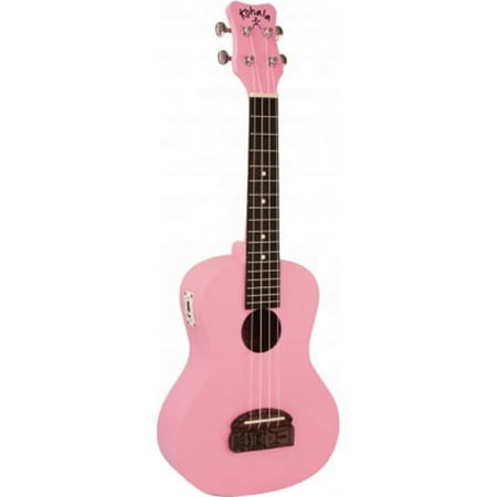 Kohala KT-CTPI Concert Tiki Ukulele, Pretty in Pink with Built in Tuner