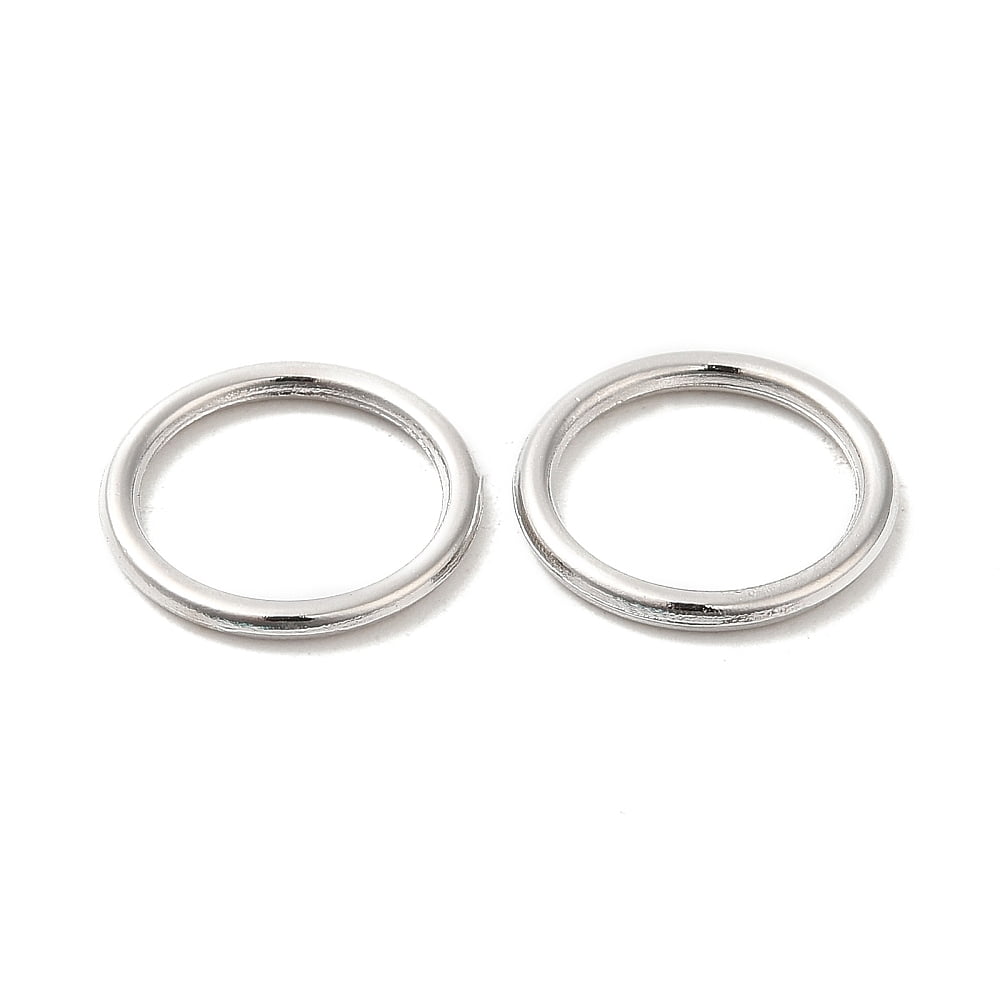 Alloy Soldered Closed Jump Rings Round Platinum 12x1.2mm 16 Gauge Inner Diameter: 9.3mm