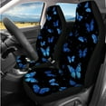 thumbnail image 2 of Jeiento Blue Butterfly Car Seat Covers Full Set of 14 Steering Wheel Cover Center Console Pad Seatbelt Pad Headrest Covers Cup Holders Universal Auto Accessories Fit for Most Vehicles, 2 of 7